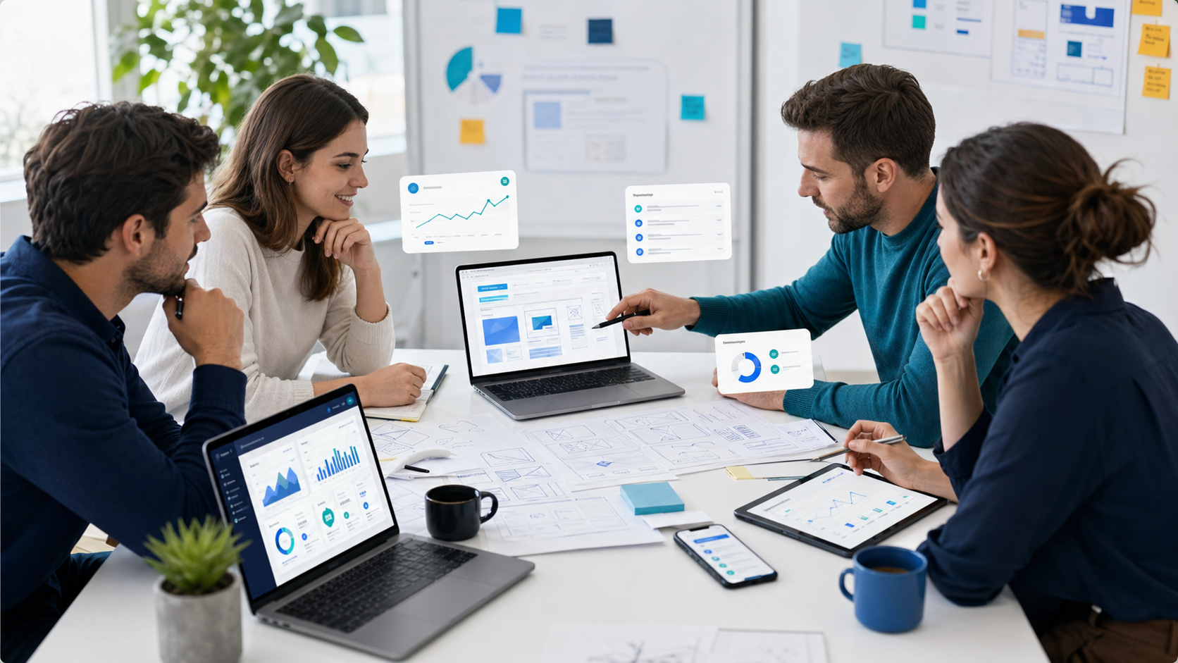 Equipo revisando una estrategia digital para una pyme