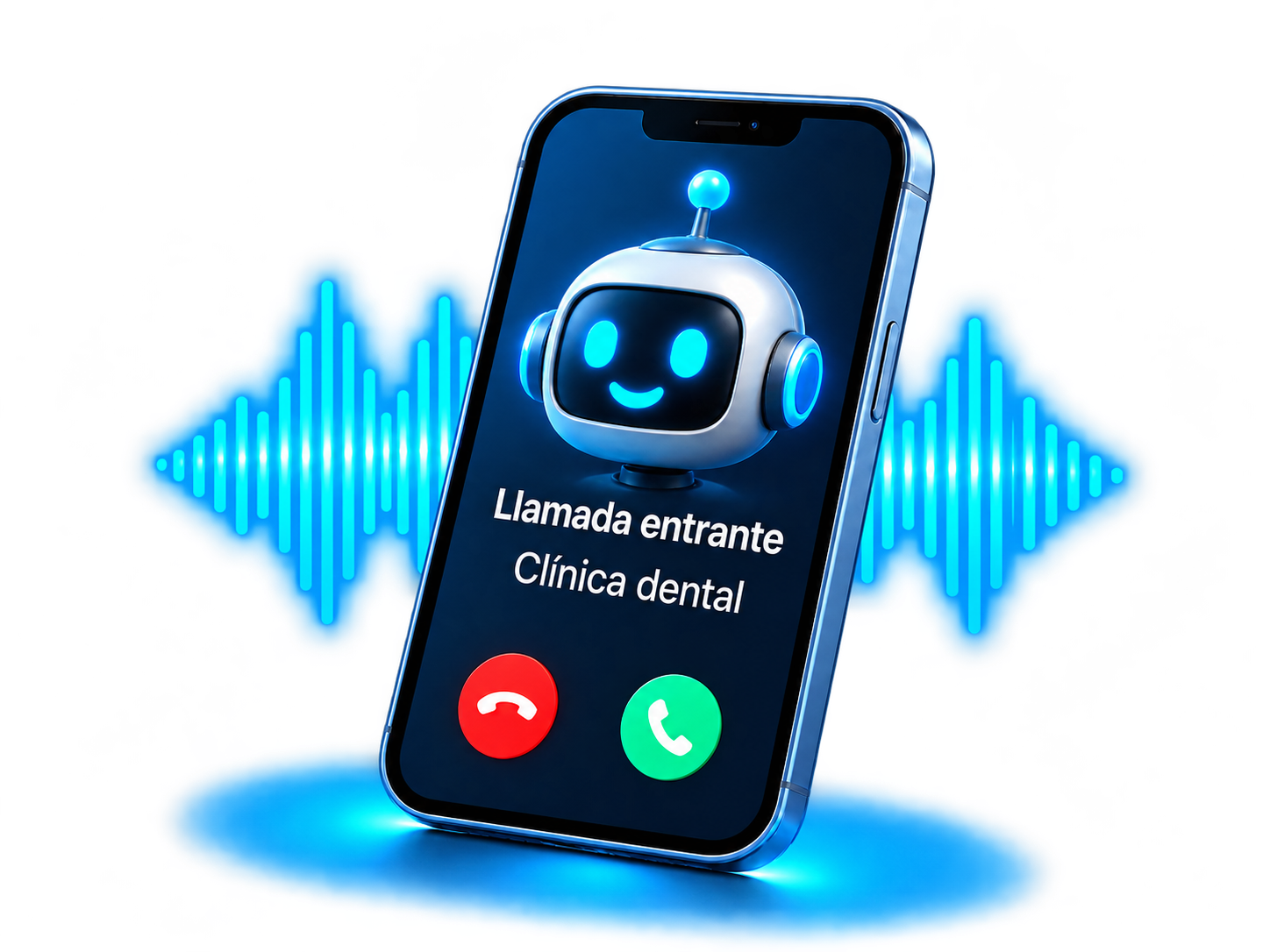 Un asistente de inteligencia artificial atiende una llamada entrante de una clínica dental.